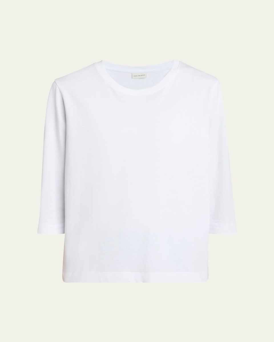 Hefiz Three Quarter Sleeve Cotton T-Shirt